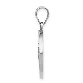 14k White Gold Polished and Satin Our Lady Of Guadalupe Medal Pendant