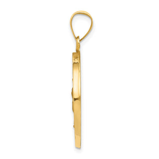 14k Yellow Gold Polished/Satin Our Lady of Guadalupe Medal Hollow Pendant