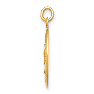 14k Yellow Gold Polished and Satin Our Lady Of Guadalupe Medal Pendant XR1249