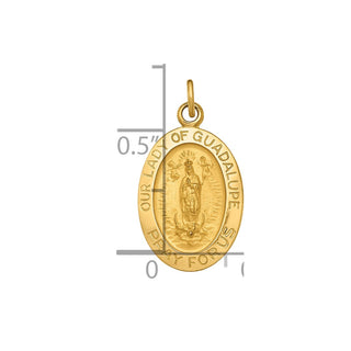 14k Yellow Gold Polished and Satin Our Lady Of Guadalupe Medal Pendant XR1249
