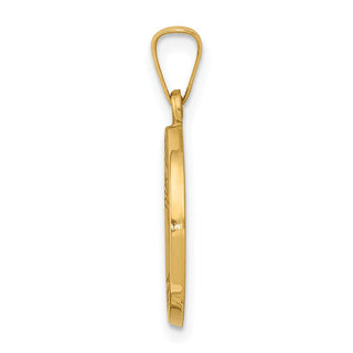 14k Yellow Gold Polished and Satin Our Lady Fatima Medal Pendant