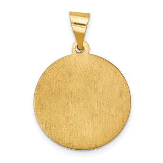 14k Yellow Gold Polished and Satin Our Lady Of Lourdes Medal Pendant