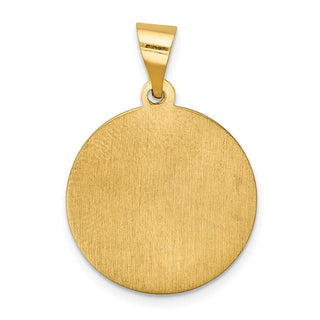 14k Yellow Gold Polished and Satin Our Lady Of Lourdes Medal Pendant