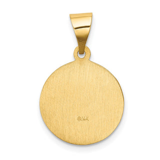 14k Yellow Gold Polished and Satin Our Lady Of Sorrows Medal Pendant XR1257