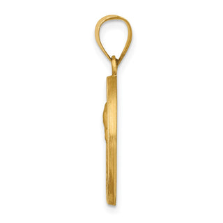 14k Yellow Gold Polished and Satin Our Lady Of Sorrows Medal Pendant XR1258