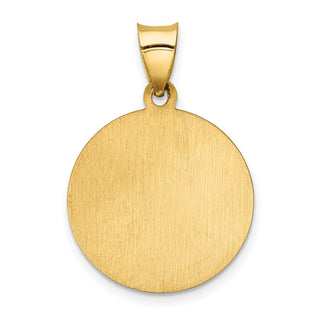 14k Yellow Gold Polished and Satin Our Lady Of Sorrows Medal Pendant XR1258