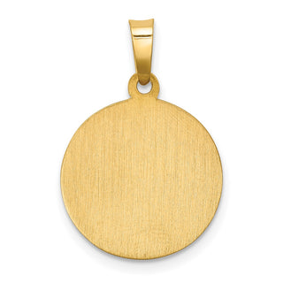 14k Yellow Gold Polished and Satin Caridad Del Cobre Medal Pendant XR1259