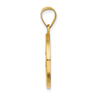 14k Yellow Gold Polished and Satin Caridad Del Cobre Medal Pendant XR1260