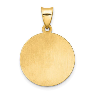14k Yellow Gold Polished and Satin Caridad Del Cobre Medal Pendant XR1260