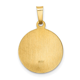 14k Yellow Gold Polished and Satin Sacred Heart Of Mary Medal Pendant XR1261