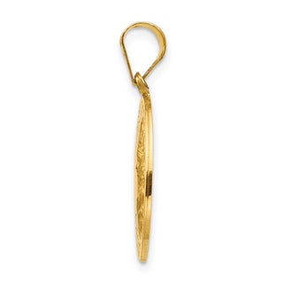14k Yellow Gold and Satin Matka Boska Czestochowska Reversible Medal Pendant