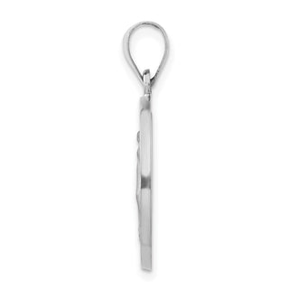 14k White Gold Polished and Satin Miraculous Medal Pendant XR1271
