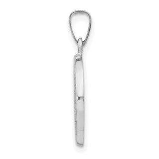 14k White Gold Polished and Satin Miraculous Medal Pendant XR1272