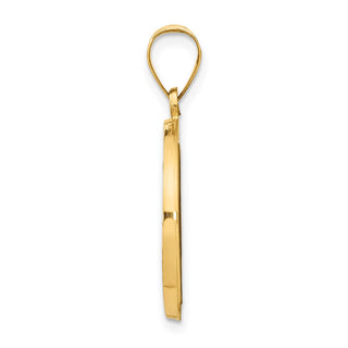 14k Yellow Gold Polished and Satin Miraculous Medal Pendant XR1273