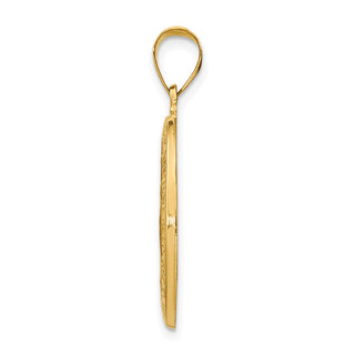 14k Yellow Gold Polished and Satin Miraculous Medal Pendant XR1277
