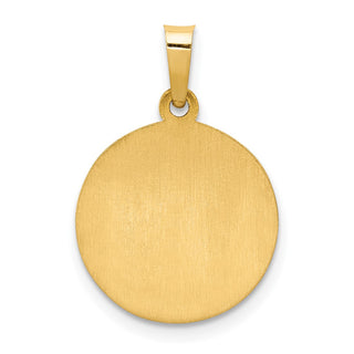 14k Yellow Gold Polished and Satin Our Guardian Angel Medal Pendant