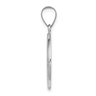 14k White Gold Polished and Satin Our Guardian Angel Medal Charm