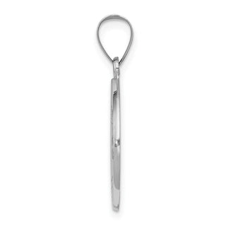 14k White Gold Polished and Satin Our Guardian Angel Medal Pendant