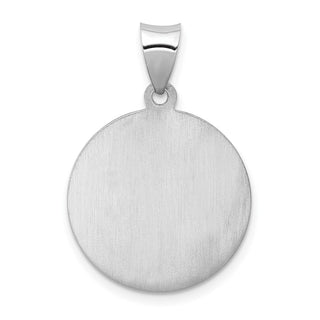14k White Gold Polished and Satin Our Guardian Angel Medal Charm