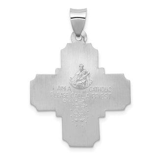 14k White Gold Four Way Medal Pendant XR1283