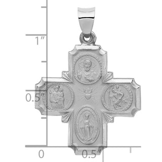 14k White Gold Four Way Medal Pendant XR1283