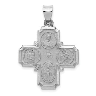 14k White Gold Four Way Medal Pendant XR1283