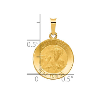 14k Yellow Gold Polished and Satin St. Andrew Medal Pendant