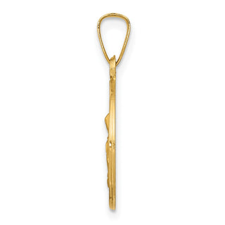 14k Yellow Gold Polished and Satin St. Anne Medal Pendant XR1285