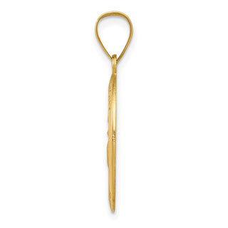 14k Yellow Gold Polished and Satin St. Anthony Medal Pendant XR1289