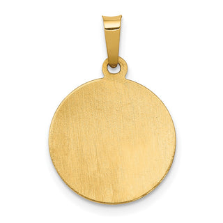 14k Yellow Gold Polished and Satin St. Barbara Medal Pendant XR1295