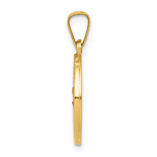 14k Yellow Gold Polished and Satin St. Christopher Medal Pendant XR1298