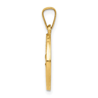 14k Yellow Gold Polished and Satin St. Christopher Medal Pendant XR1298