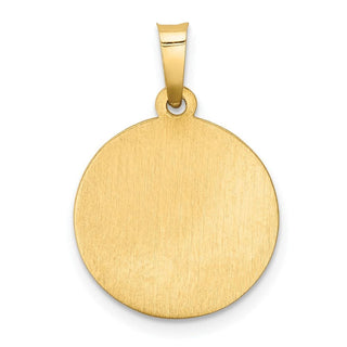 14k Yellow Gold Polished and Satin St. Christopher Medal Pendant XR1298