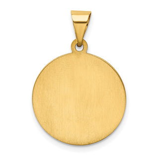 14k Yellow Gold Polished and Satin St. Christopher Medal Pendant XR1299