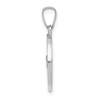 14k White Gold Polished and Satin St. Christopher Medal Pendant XR1300