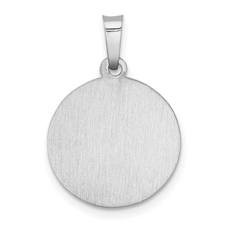 14k White Gold Polished and Satin St. Christopher Medal Pendant XR1300