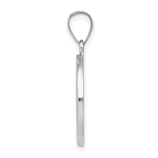 14k White Gold Polished and Satin St. Christopher Medal Pendant XR1301