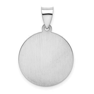 14k White Gold Polished and Satin St. Christopher Medal Pendant XR1301