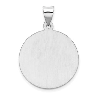 14k White Gold Polished and Satin St. Christopher Medal Pendant XR1302