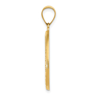 14k Yellow Gold Polished and Satin St. Christopher Medal Pendant XR1305