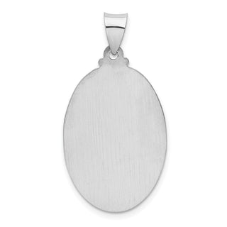 14k White Gold Polished and Satin St. Christopher Medal Pendant XR1307