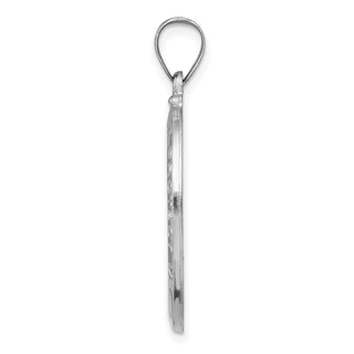 14k White Gold Polished and Satin St. Christopher Medal Pendant XR1309