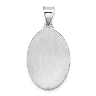 14k White Gold Polished and Satin St. Christopher Medal Pendant XR1309