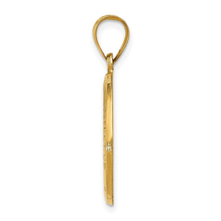 14k Yellow Gold Polished and Satin St. Christopher Medal Pendant XR1310