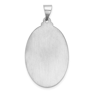 14k White Gold Polished and Satin St. Christopher Medal Pendant XR1312