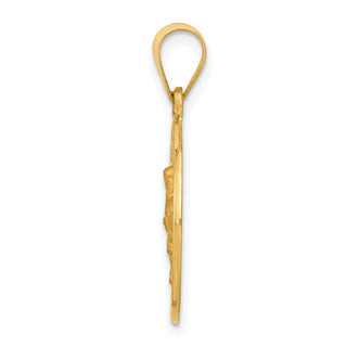 14k Yellow Gold Polished and Satin St. Edward Medal Pendant