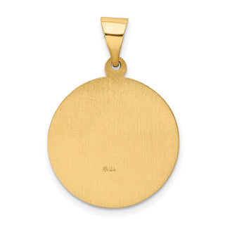 14k Yellow Gold Polished and Satin St. Edward Medal Pendant