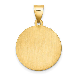 14k Yellow Gold Polished and Satin St. Florian Medal Pendant XR1317
