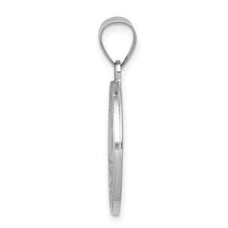 14k White Gold Polished and Satin St. Florian Medal Pendant