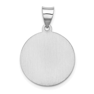 14k White Gold Polished and Satin St. Florian Medal Pendant